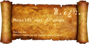 Meszlényi Ágnes névjegykártya