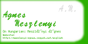 agnes meszlenyi business card